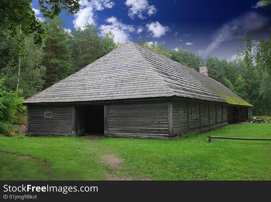 Classic farmhouse in the forest