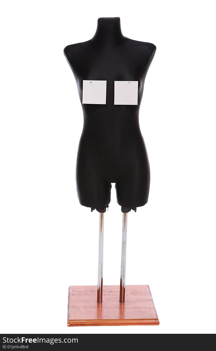 Black mannequin on white background