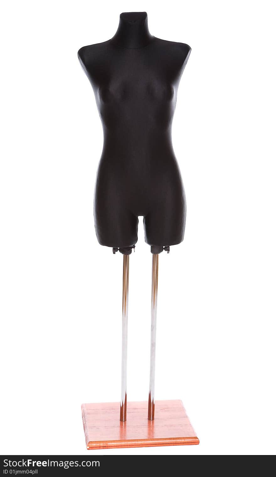 Black mannequin on white background