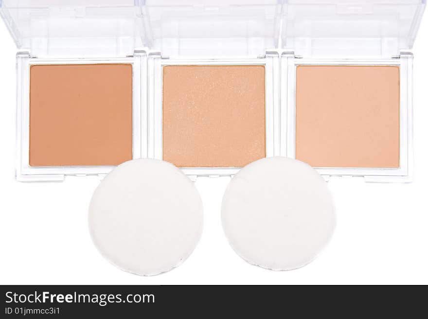 Make- up set on white background. Make- up set on white background