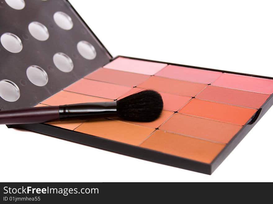 Make- up set on white background. Make- up set on white background