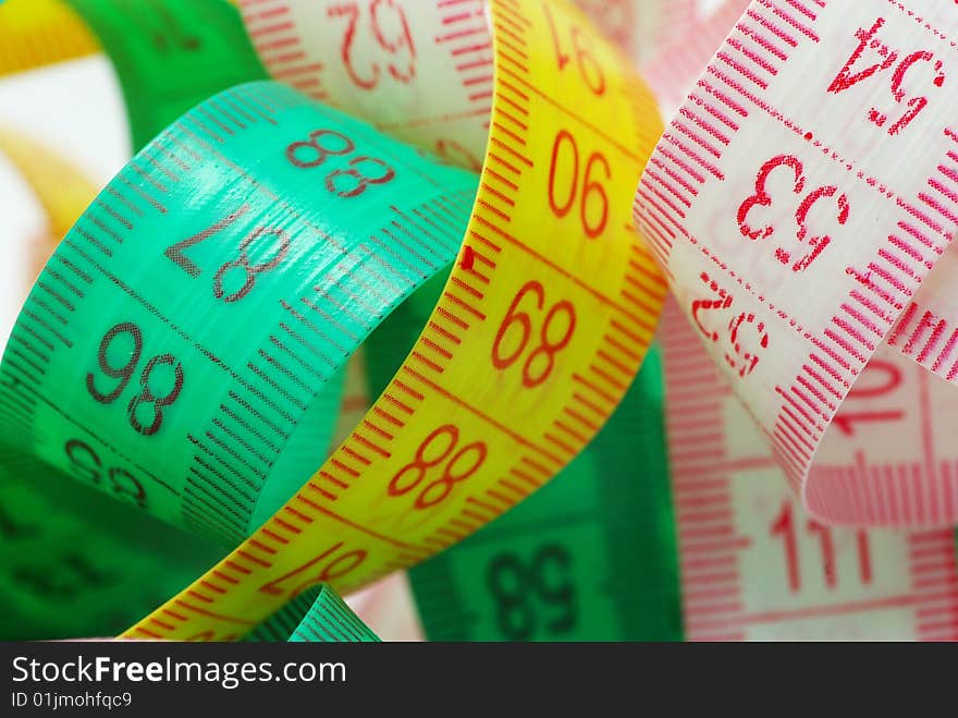 Measuring tape isolated on a white background