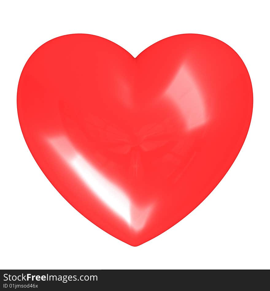 Red heart isolated on white background