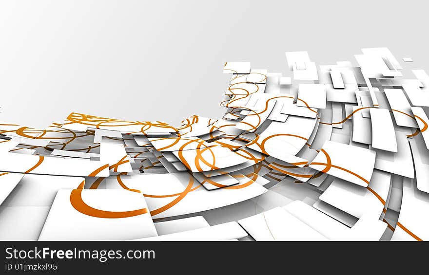 Abstract Background Image With Oramge Swirly Paths