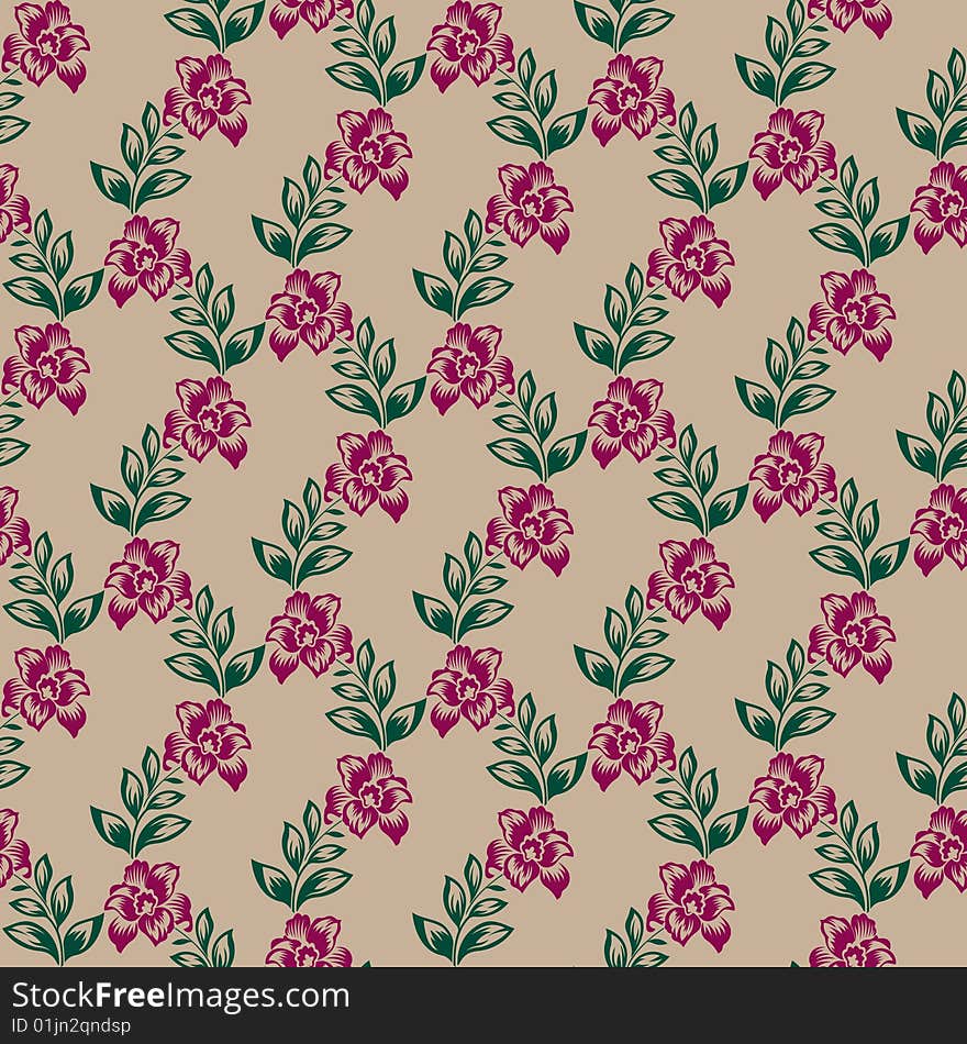 Seamless floral pattern vector illustration element for design(can be repeated and scaled in any size)