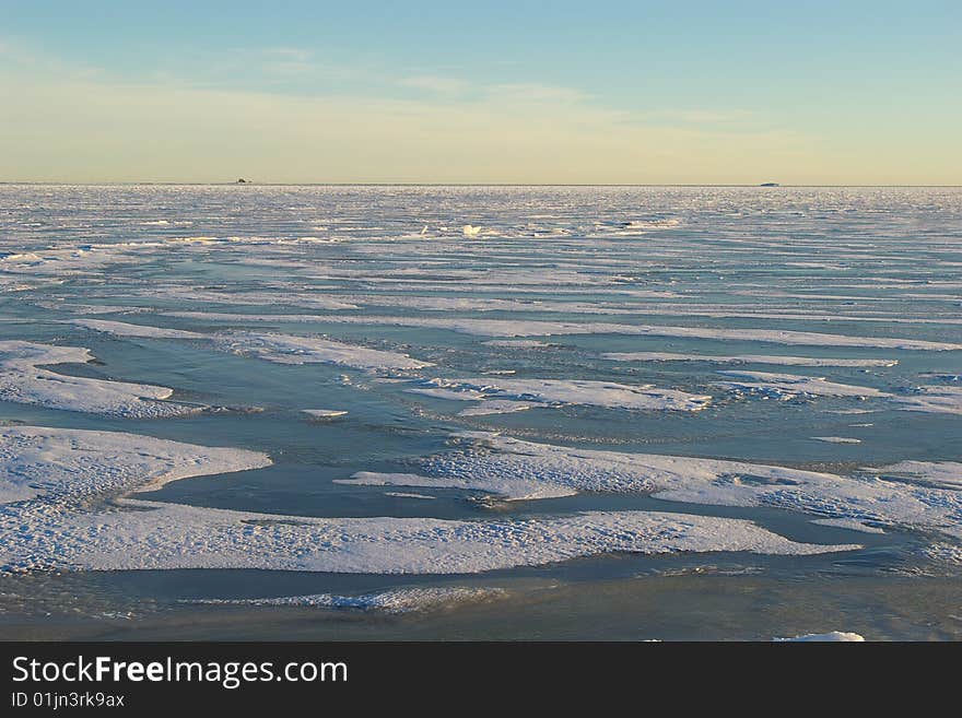 Ice-floes in the ocean