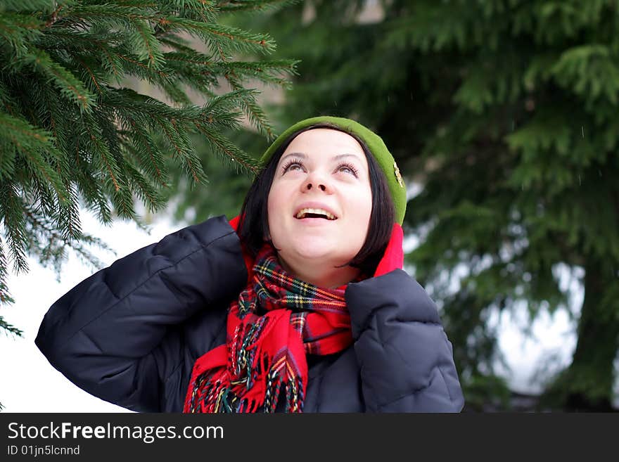 Girl under the spruce