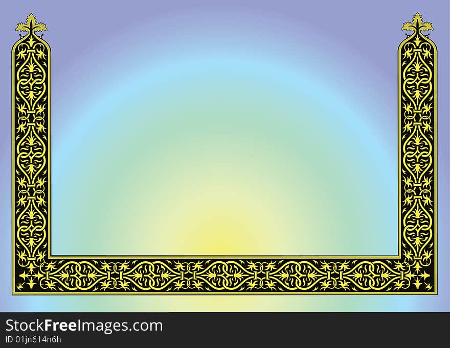 Ornament border background in art deco style