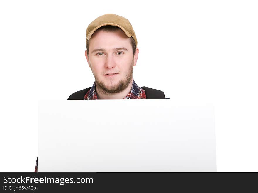 Casual student over white background