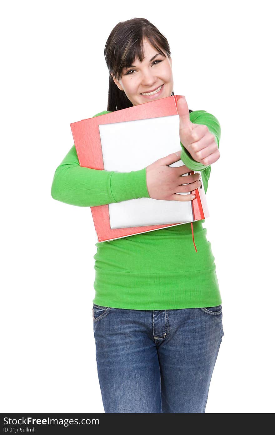 Happy student over white background. Happy student over white background