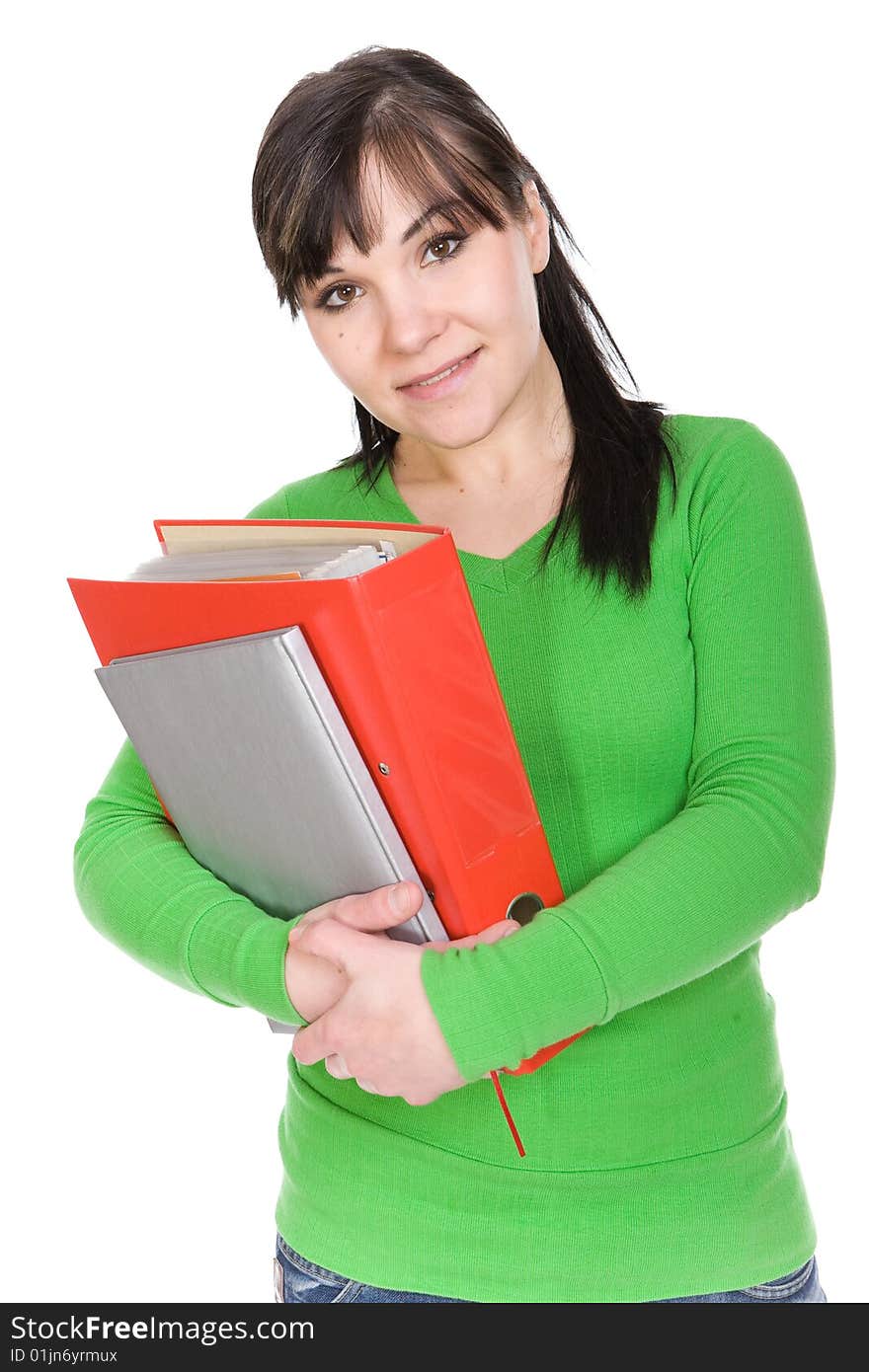 Happy student over white background. Happy student over white background