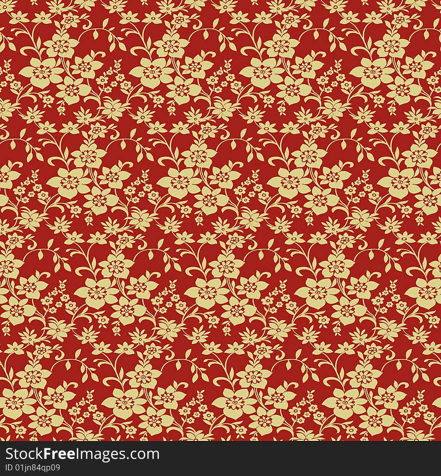 Seamless floral pattern vector illustration element for design(can be repeated and scaled in any size)