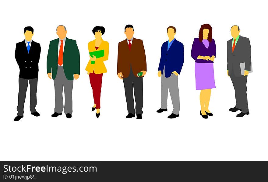 Illustration of a set of business people