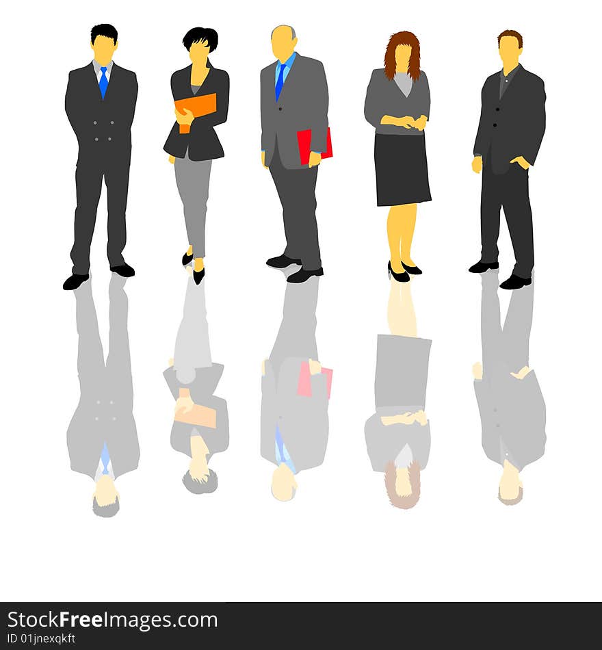 Illustration of a set of business people. Illustration of a set of business people