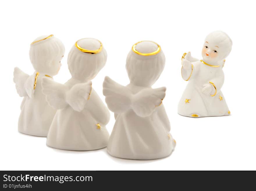 Figures of a porcelain angels. Figures of a porcelain angels