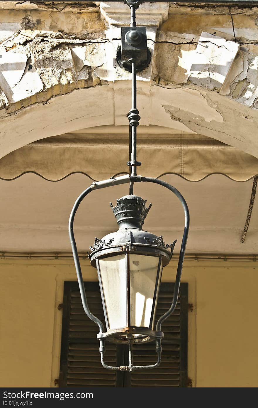 Building with traditional light(s) in an old lantern shape. Building with traditional light(s) in an old lantern shape