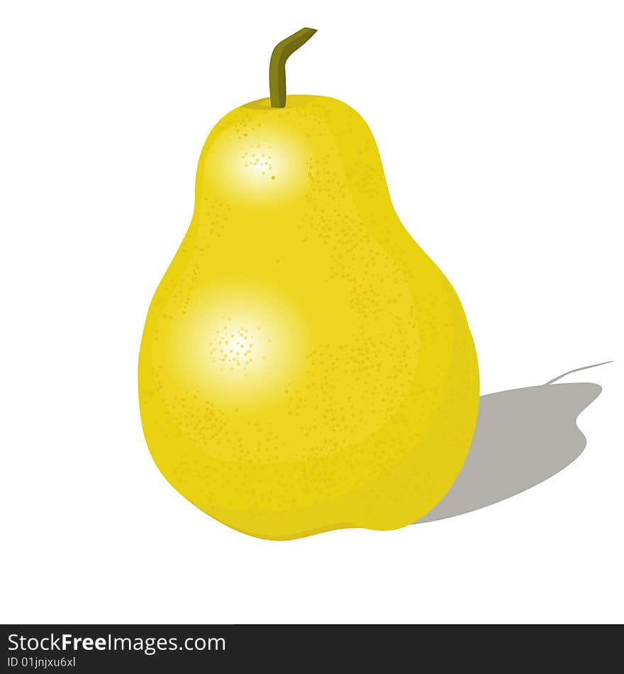 Vector illustration with one yellow pear