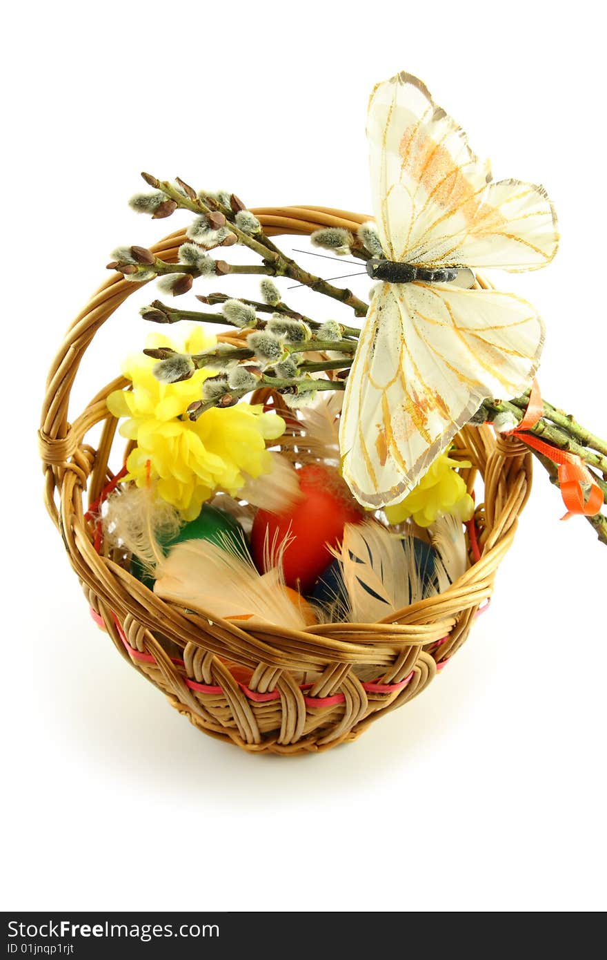 Easter basket with butterfly