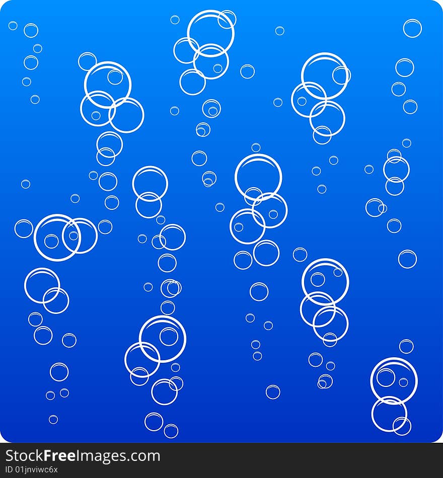 Blue water with bubbles. Vector illustration. Blue water with bubbles. Vector illustration.