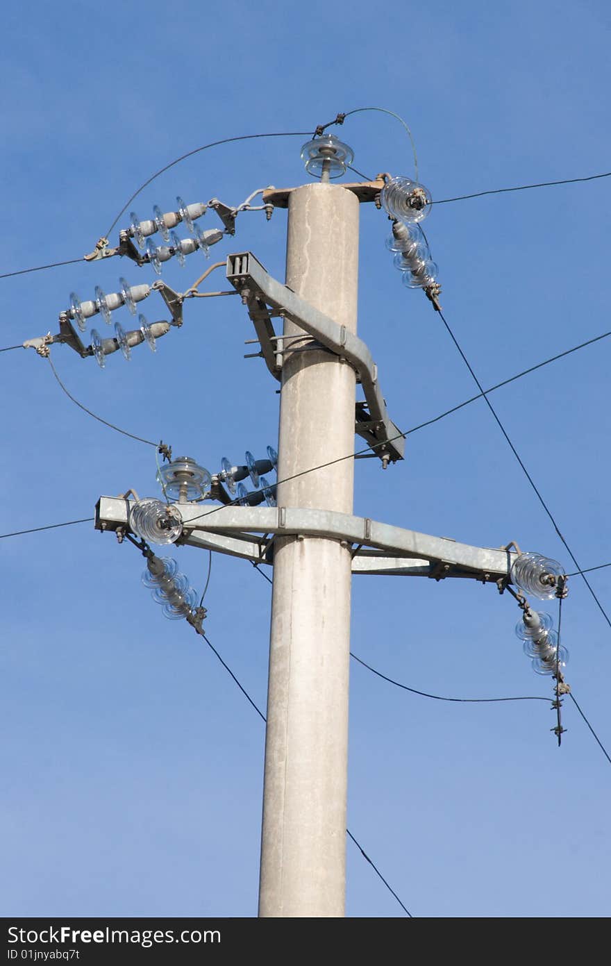 Electricity cables in the sky.