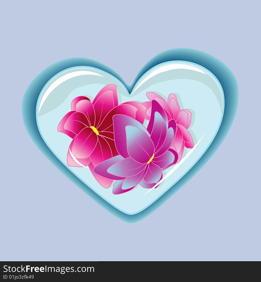 Heart with flowers