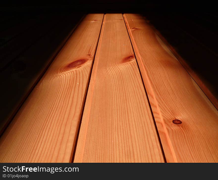 Wall of wooden boards