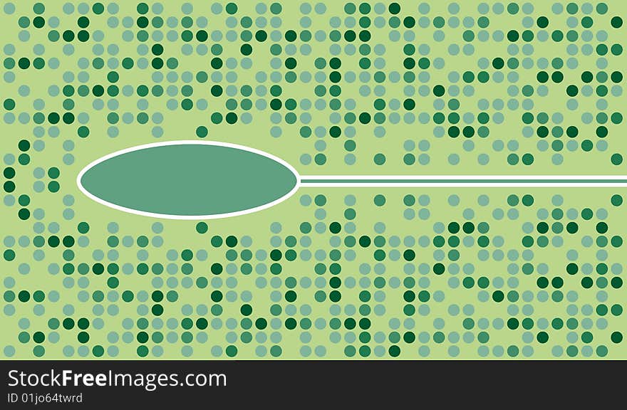 Green vector mosaic on green background, put text to oval. Green vector mosaic on green background, put text to oval.