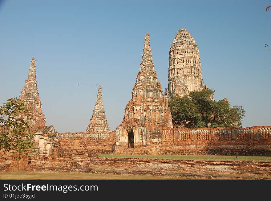 Wat Chiawatthaharam in Ayuthaya, Thailand