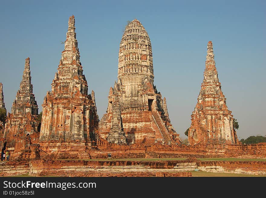 Wat Chiawatthaharam in Ayuthaya, Thailand