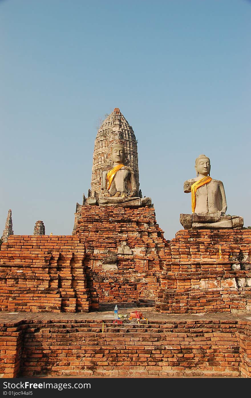 Wat Chiawatthaharam in Ayuthaya, Thailand