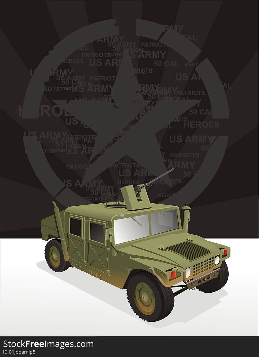 Vector illustration of military hummer Jeep. Vector illustration of military hummer Jeep