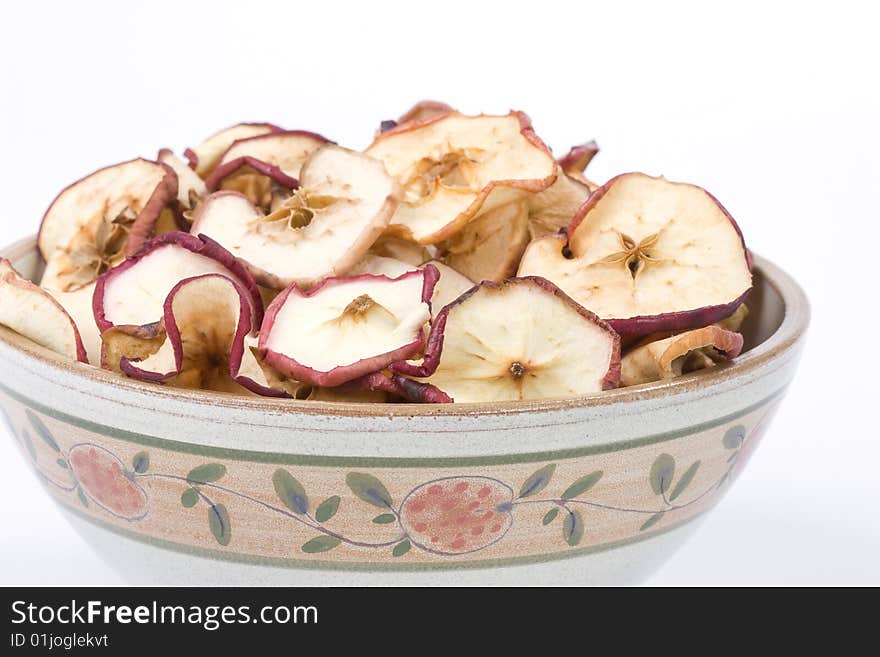 Dried apples in a bowl