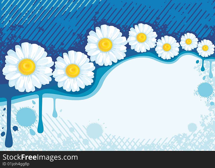 Blue flower background. Vector illustration. Blue flower background. Vector illustration