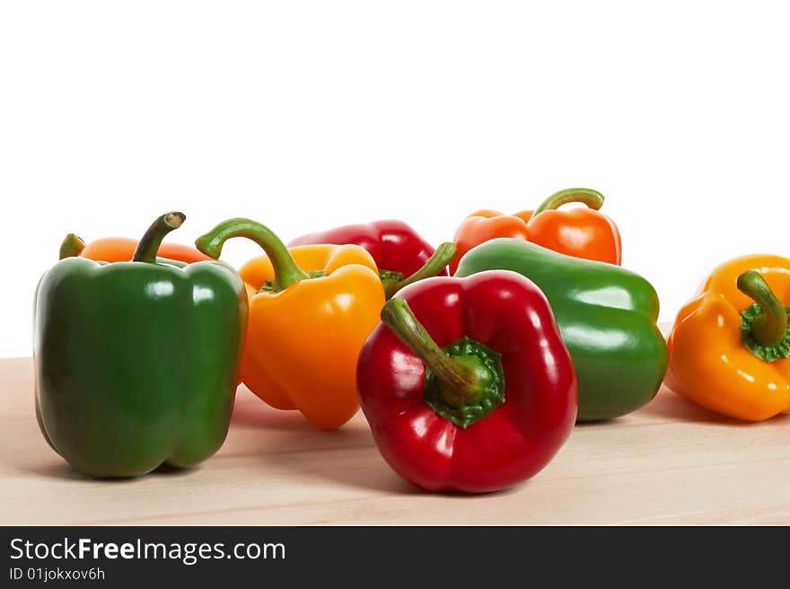 Vegetables - Peppers on white background