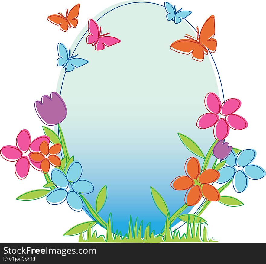 The vector illustration contains the image of spring frame