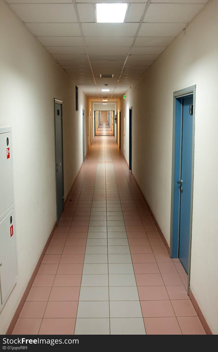 Long corridor in office building