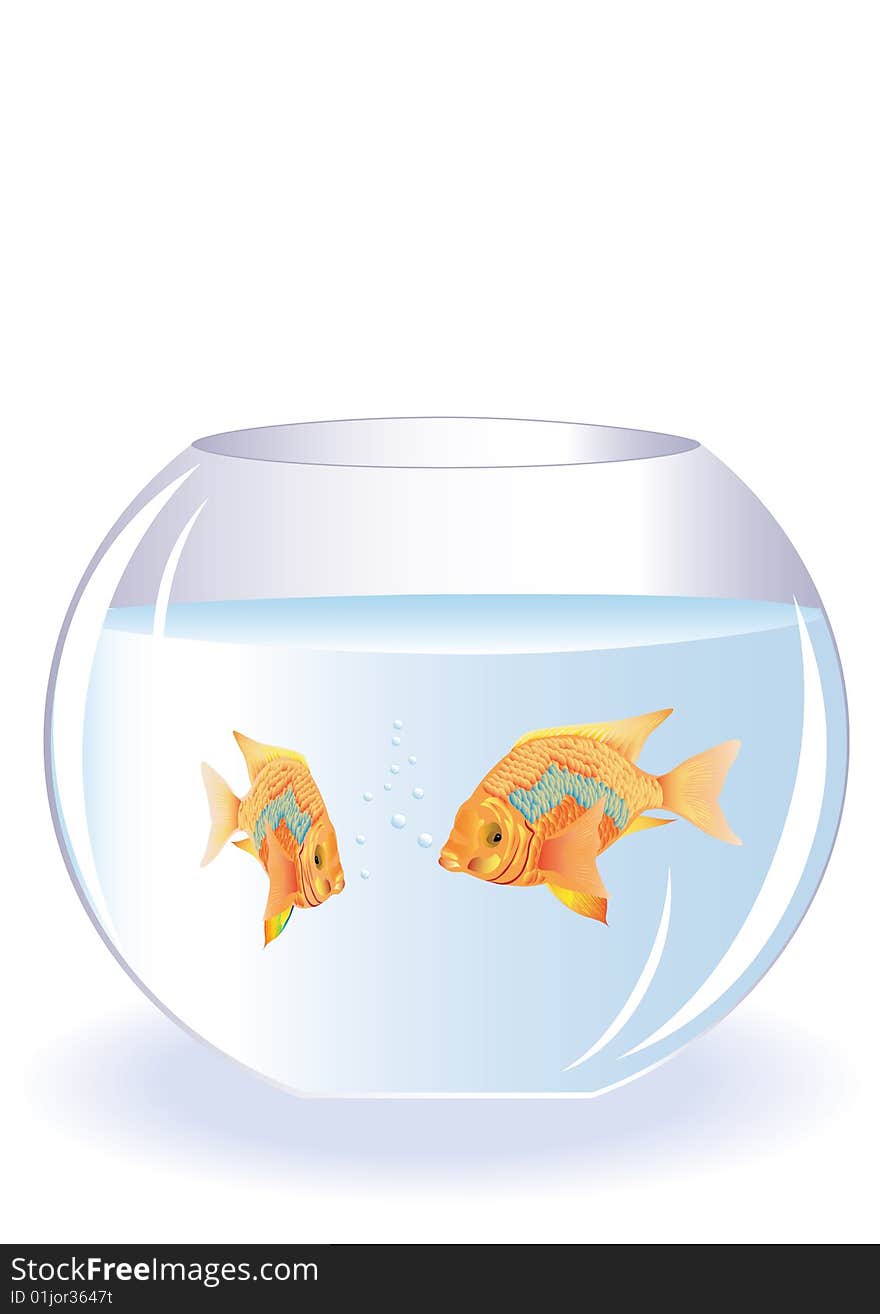 Fish in aquarium, background vector