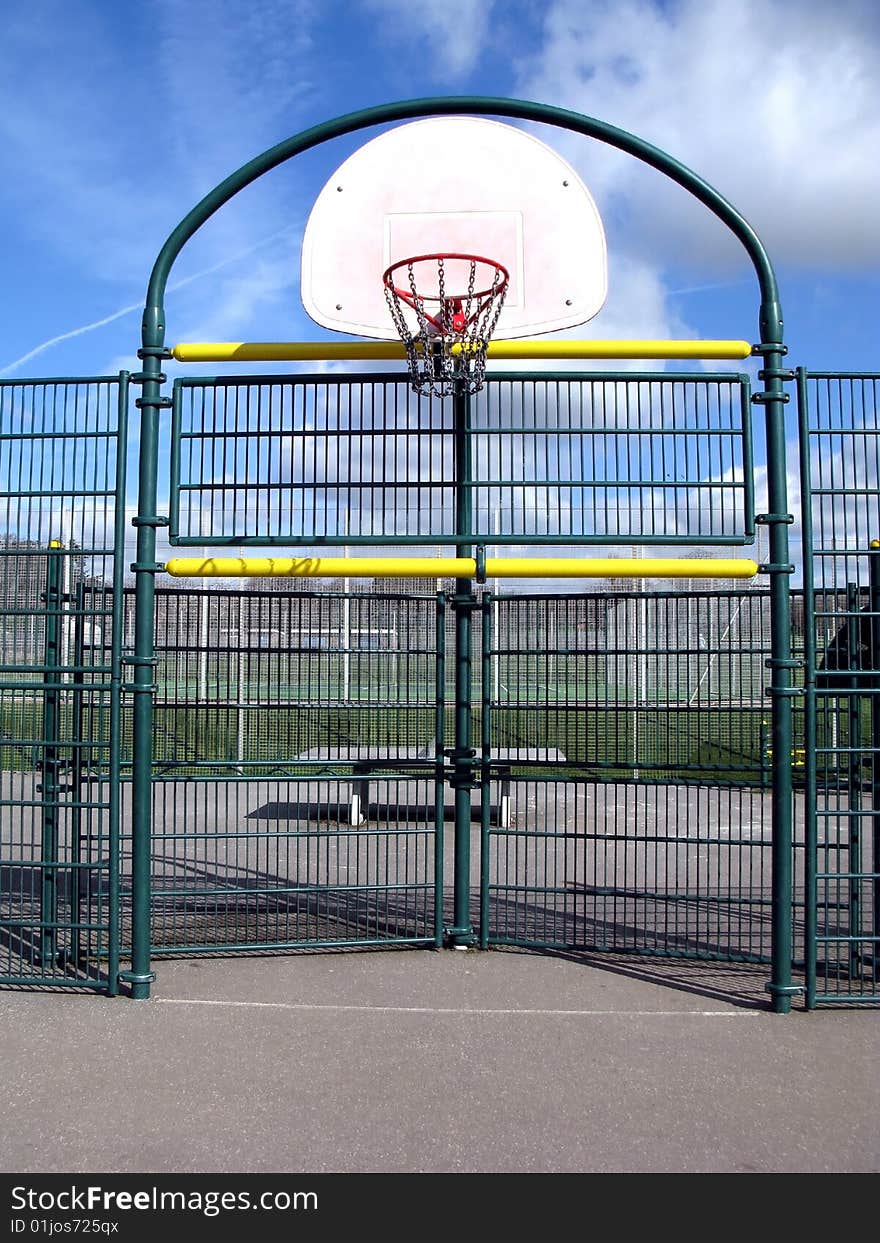 Basket ball hoop or net and court