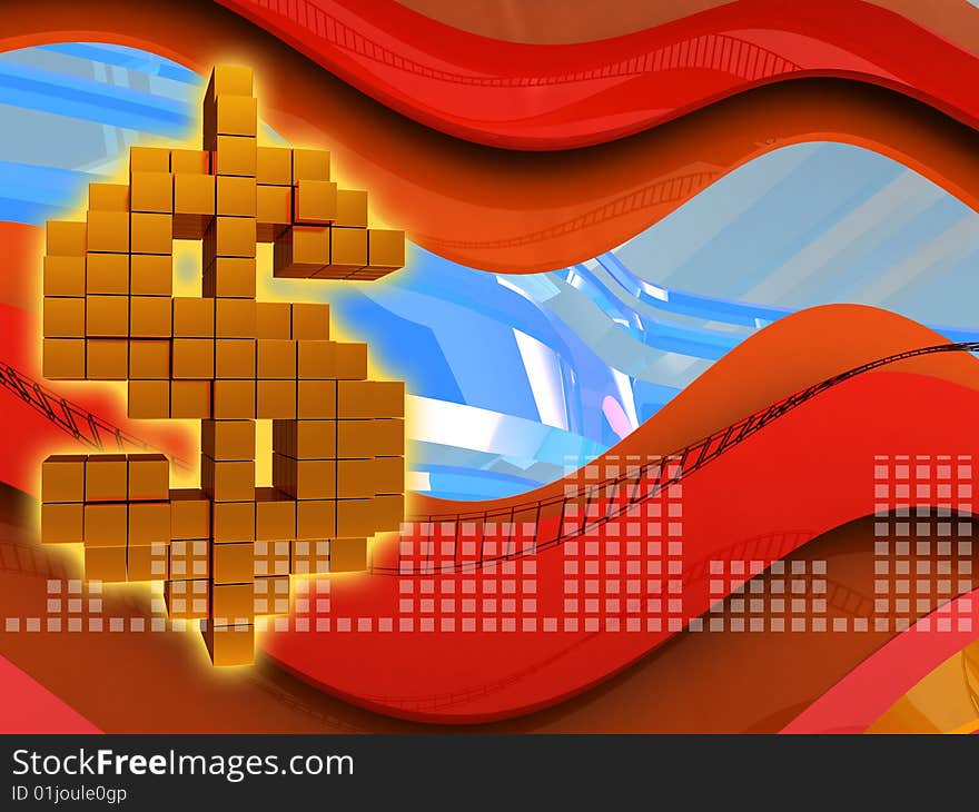 Abstract 3d illustration of colorful background. Abstract 3d illustration of colorful background