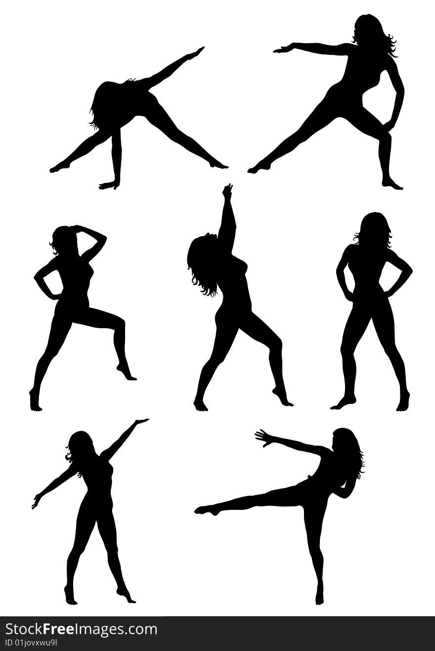 Black woman silhouette, yoga and sport