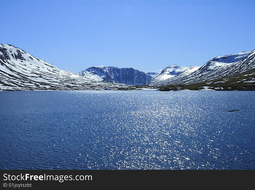 Lake and mountains in Norway