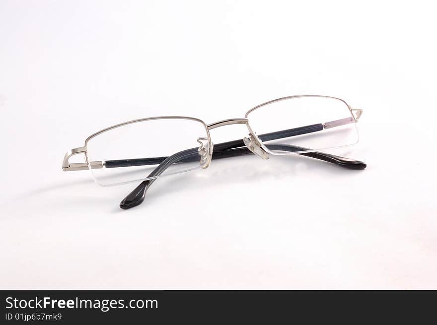 Glasses on a white background