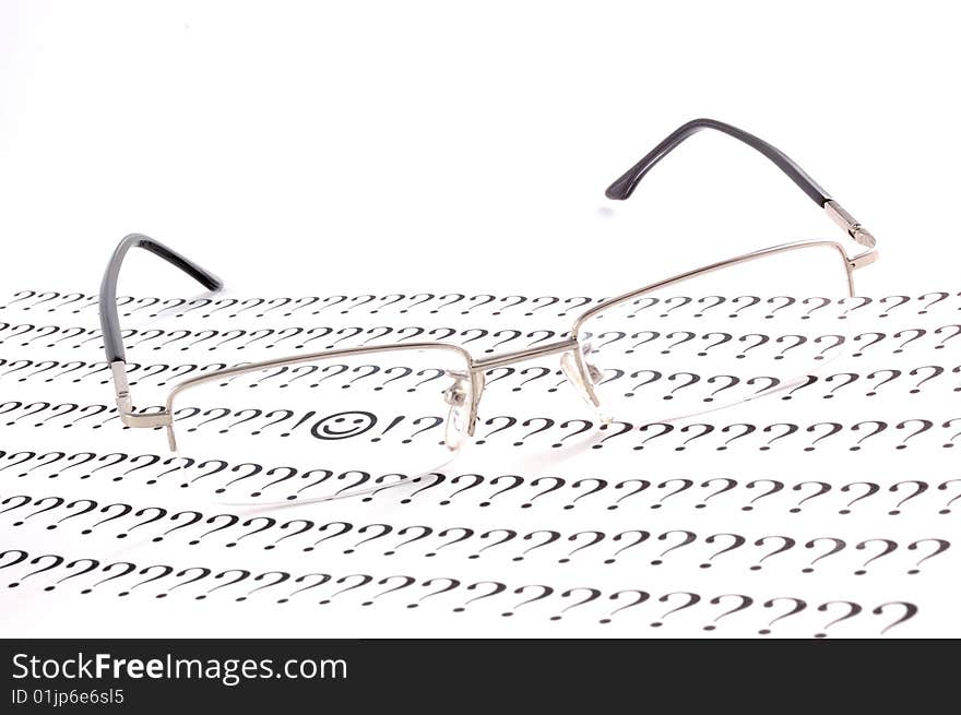 Glasses on a white background