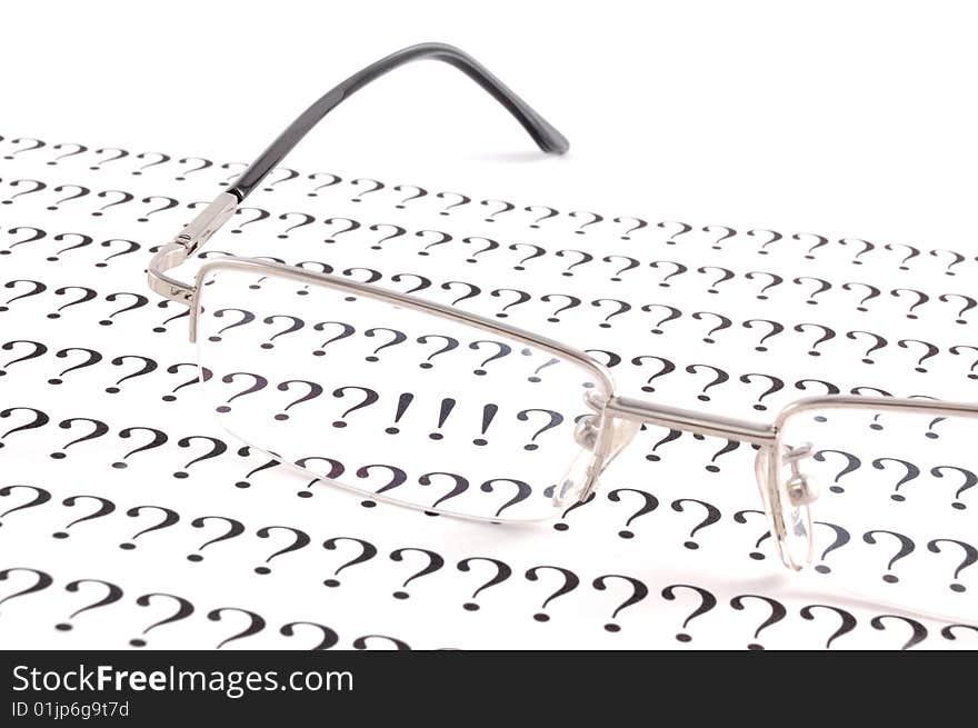 Glasses on a white background