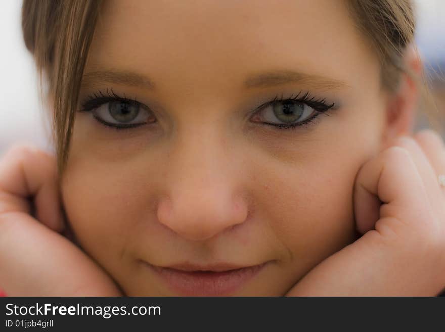 Portrait of a nice russian girl looking into the lens. Portrait of a nice russian girl looking into the lens