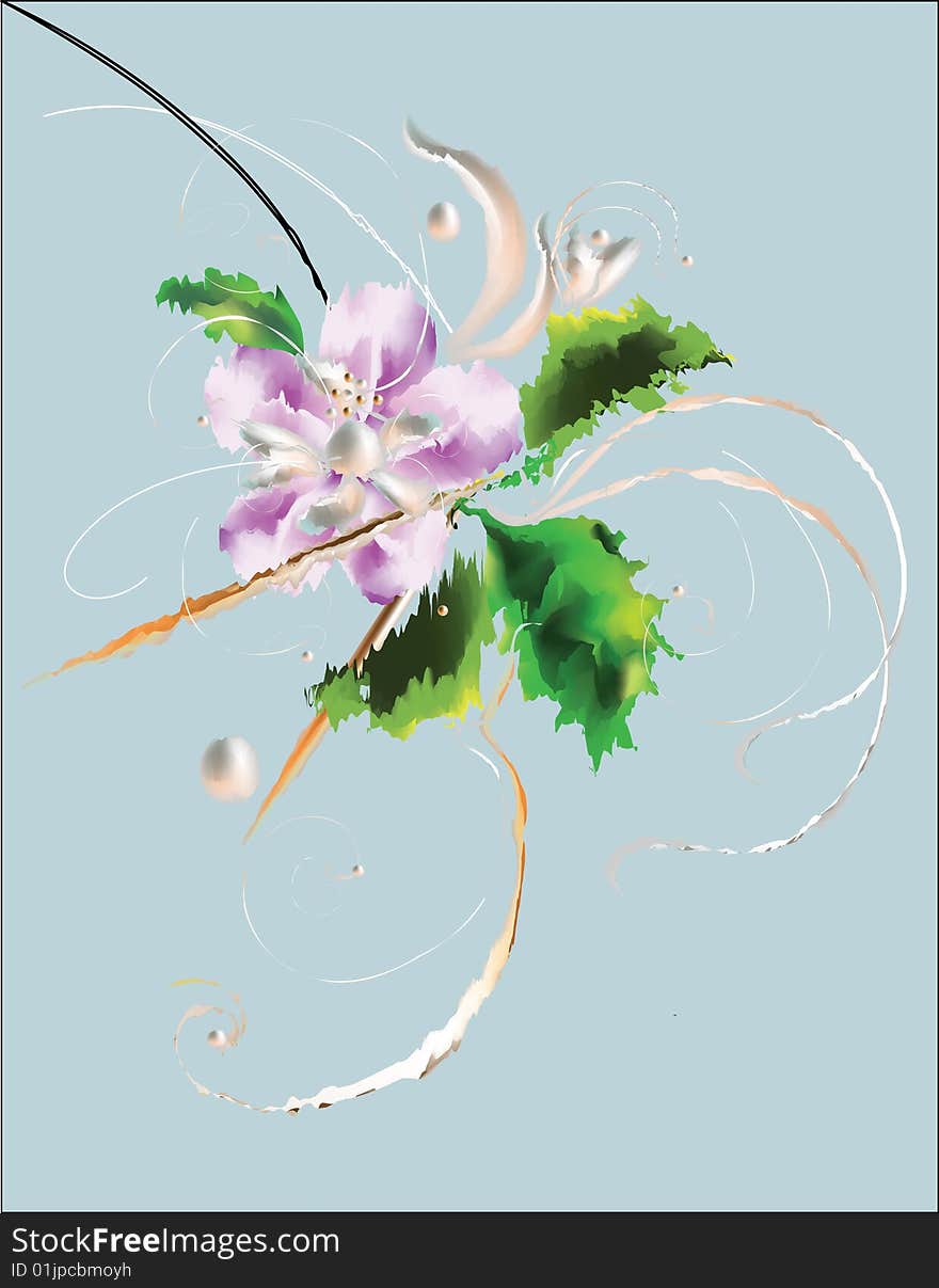 Abstract vector illustration made of flower and pearl. Abstract vector illustration made of flower and pearl