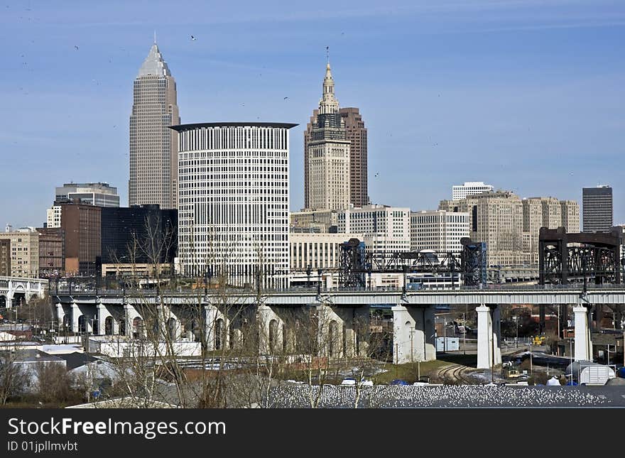 Downtown Cleveland - seen during late autumn.