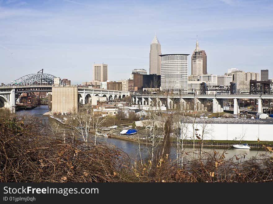 Downtown Cleveland - seen during late autumn.