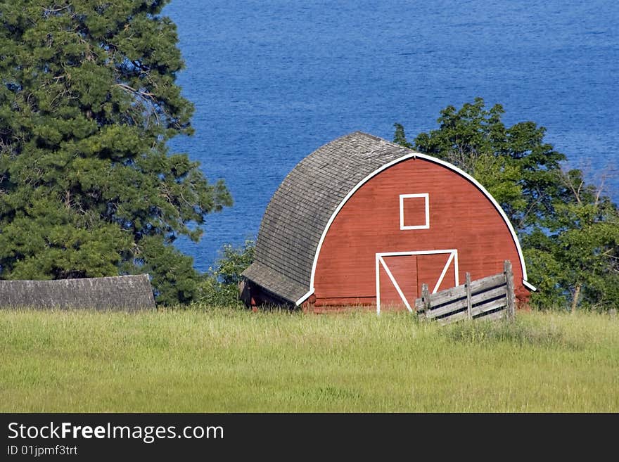 Barn By The Lake