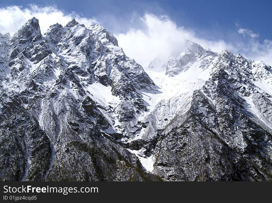 High Mountains. Caucasus. Tsey. Ossetia